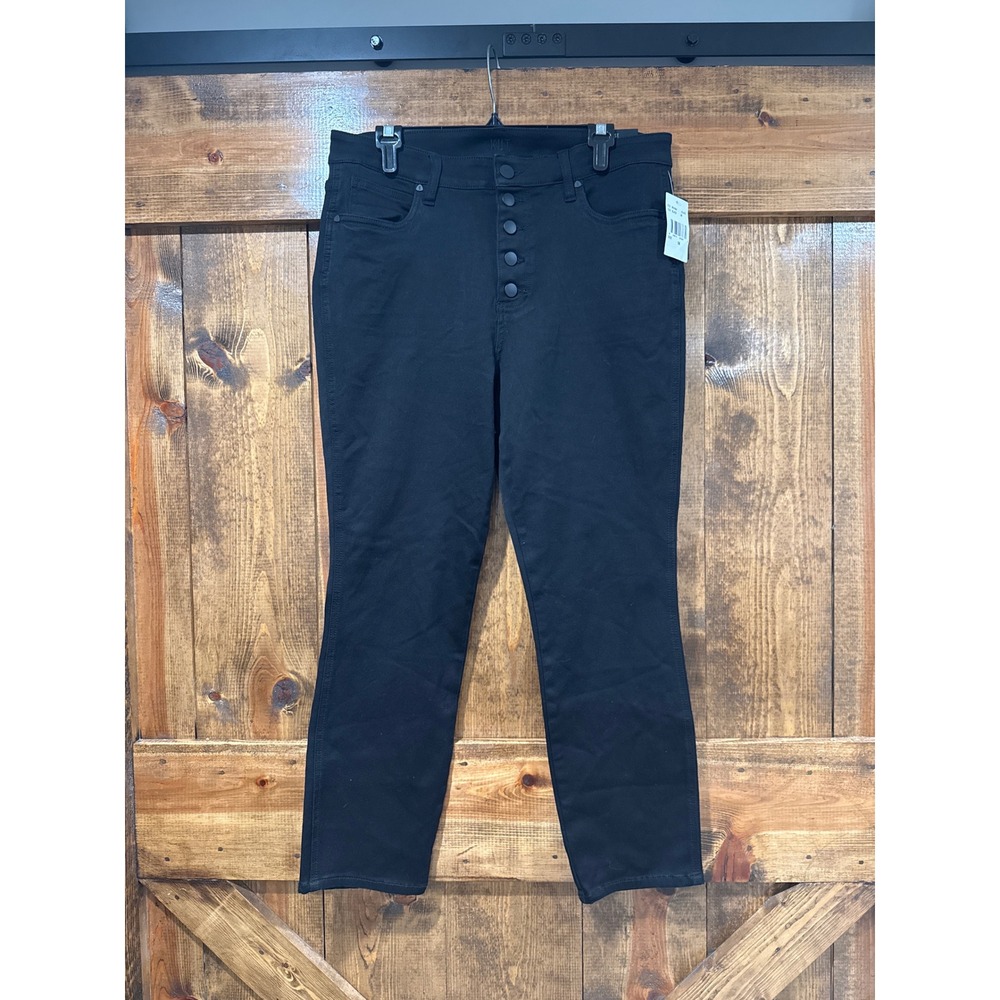 KUT from the Kloth Black High Rise Ankle Slim Straight Leg Pants Size 14‎ NWT